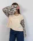 Haveone - Maglia campanella burro zebra