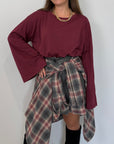 Haveone - Maglia manica trapezio bordeaux