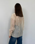 Haveone - Camicia fiori ricamati beige