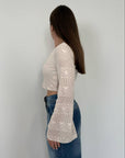 Haveone - Maglia in crochet con manica campana