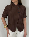 Haveone - Giacca Lady gessata moro