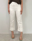 SusyMix - Pantalone con risvolta bianco
