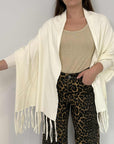 SusyMix - Cardigan con frange panna