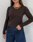 SusyMix - Maglia slim manica lunga moro