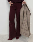 Tensione In - Pantalone in velluto millerighe bordeaux