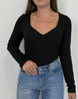 Haveone - Body con scollo cuore nero