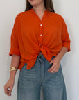 PRE-ORDINE 15/06: Haveone - Camicia in mussola di cotone papaya
