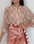 Haveone - Camicia palme rosa