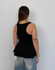 SusyMix - Canotta peplum nera