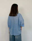 Haveone - Camicia in mussola di cotone celeste