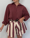 Haveone - Short Ivy farfalla righe