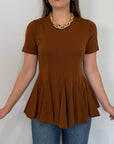 Tensione In - T-shirt godet tabacco