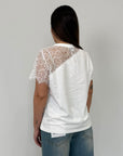 SusyMix - T-shirt con pizzo superiore