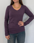 SusyMix - Maglia slim manica lunga vino