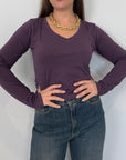 SusyMix - Maglia slim manica lunga vino