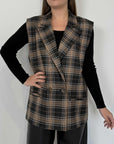 Haveone - Gilet doppiopetto fantasia check
