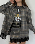 Haveone - Camicia check con pizzo