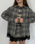 Haveone - Camicia check con pizzo