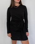 Haveone - Abito corto con fiocco nero
