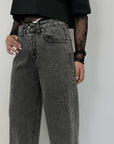 SusyMix - Jeans grigio con microstrass
