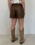 Haveone - Short in similpelle moro