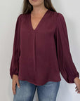 Haveone - Blusa viscosa scollo V ciliegia