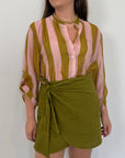 Haveone - Gonna pareo corta 100% Lino olio