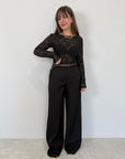 Haveone - Pantalone palazzo nero