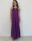Haveone - Abito scollo quadrato viola