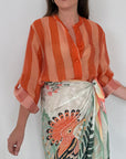 Haveone - Camicia righe larghe arancio