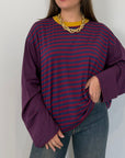 Haveone - Maglia over scatola blu collo senape