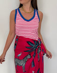 SusyMix - Canotta righe rosa contrasto blu
