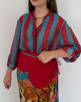 Haveone - Camicia righe larghe ottanio