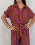 Haveone - Camicia millerighe viola