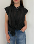 Haveone - Canotta con fiocco nera