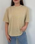 Haveone - Maglia in lurex oro