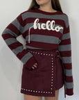 SusyMix - Maglioncino hello bordeaux