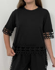Tensione In - Maglia con pizzo nera