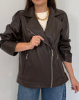 Haveone - Bomber in ecopelle liscia