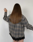 Haveone - Camicia check con pizzo