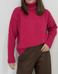 Tensione In - Maglione con coste fuxia