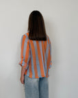 Haveone - Camicia righe larghe arancio/celeste