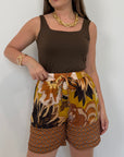 SusyMix - Short fantasia floreale ocra
