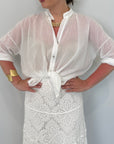 Haveone - Camicia in mussola di cotone bianca