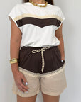 SusyMix - Short bicolor moro beige