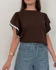 SusyMix - T-shirt moro con onda bianca