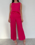 Tensione In - Completo Lino viscosa fuxia