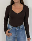 Haveone - Body con scollo cuore moro