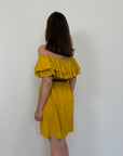 Kontatto - Abito shiffer con balze giallo