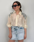 Tensione In - Camicia effetto seta con paillettes